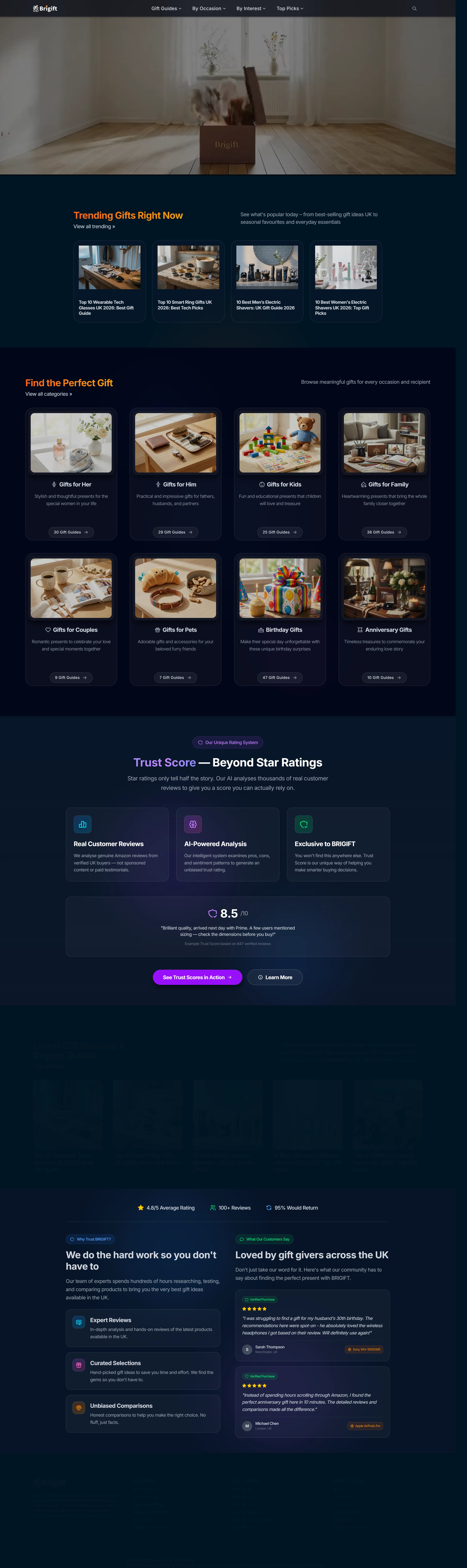 Brigift 网站首页截图